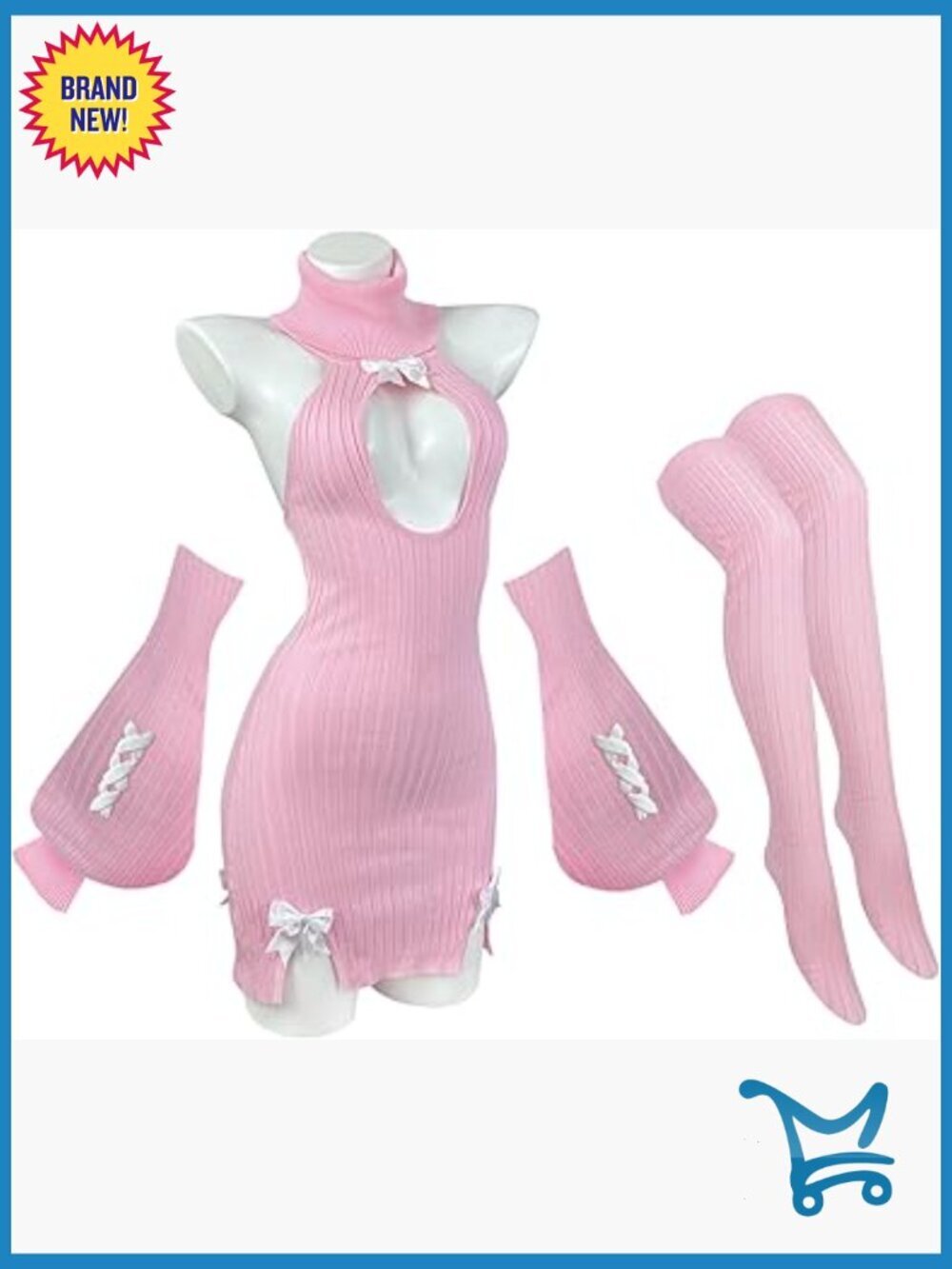 Hollow Out Sweater Dress Cosplay Lingerie Sexy Mini Dress